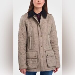 NWT Barbour Beadnell Polar Quilt in Doeskin Taupe Beige